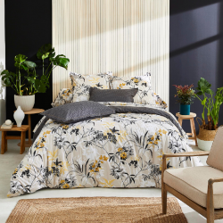 Housse de couette percale Ginkgo rose Tradilinge - Blancollection