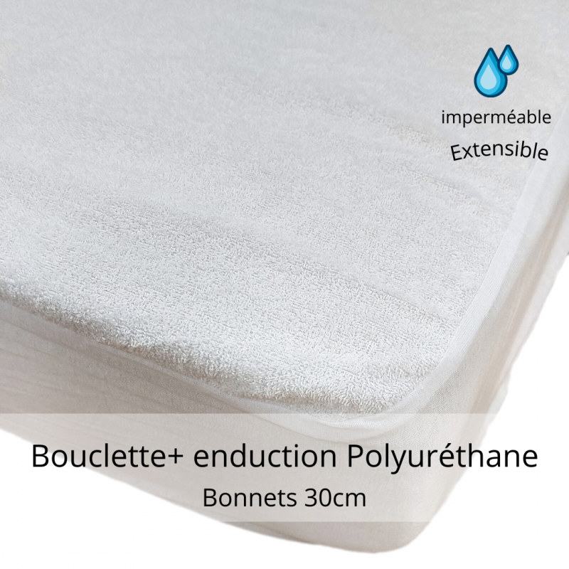 protège matelas bouclette + polyuréthane