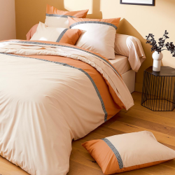 Traversin percale Tradilinge MACASSAR COGNAC- coloris BEIGE