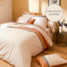 Drap housse percale Tradilinge MACASSAR COGNAC- Coloris BEIGE