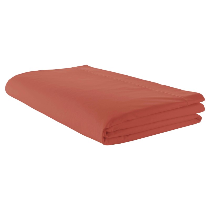 Drap plat percale Tradilinge ACAJOU