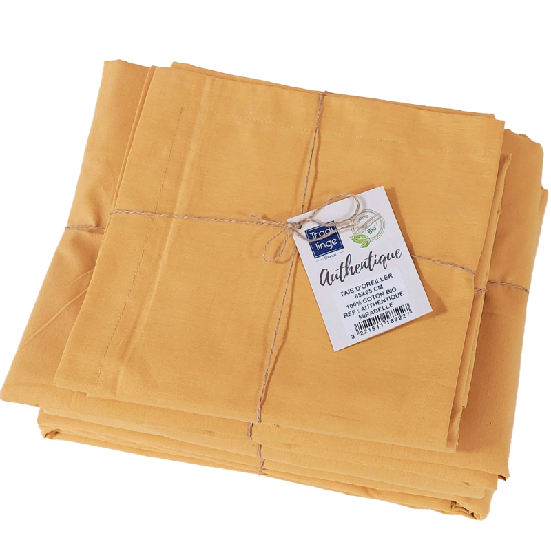 Drap en coton BIO - coloris Mirabelle - gamme AUTHENTIQUE