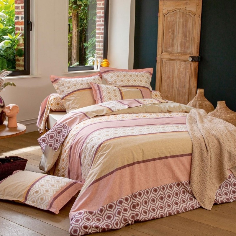 Housse de couette 100% coton Tradilinge INOUK ROSE