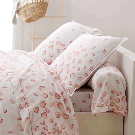 Confection sur mesure, Taie d'oreiller 80x100cm satin de coton PÉTALES