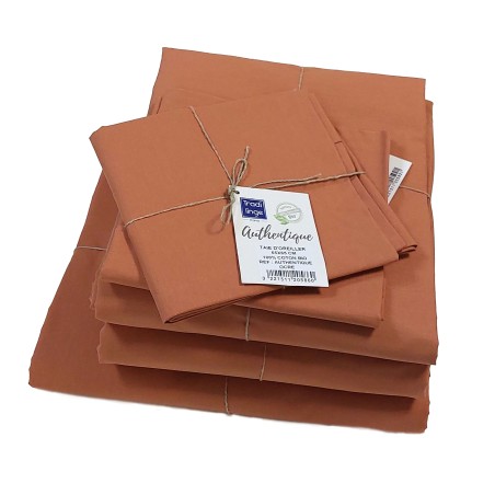 Drap en coton Bio - coloris OCRE - gamme AUTHENTIQUE