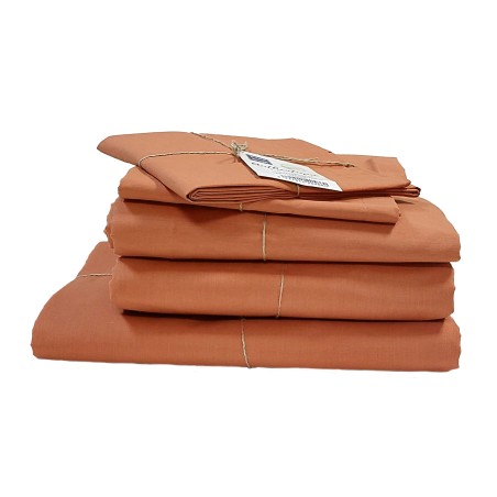 Drap housse en coton Bio - coloris OCRE - Gamme AUTHENTIQUE