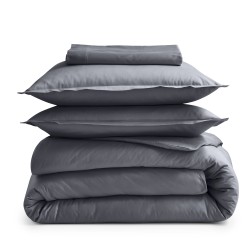 Housse de couette percale Tradilinge ANTHRACITE