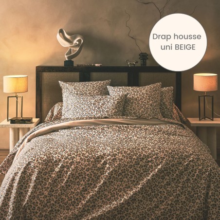 Drap housse percale Tradilinge uni BEIGE (Fauve Beige)