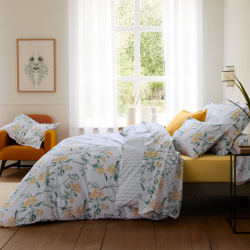 Housse de couette percale Tradilinge ÉLÉNA AMBRE