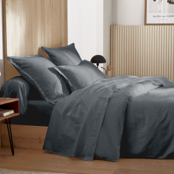 Drap plat satin Tradilinge GRAND HÔTEL GRAPHITE