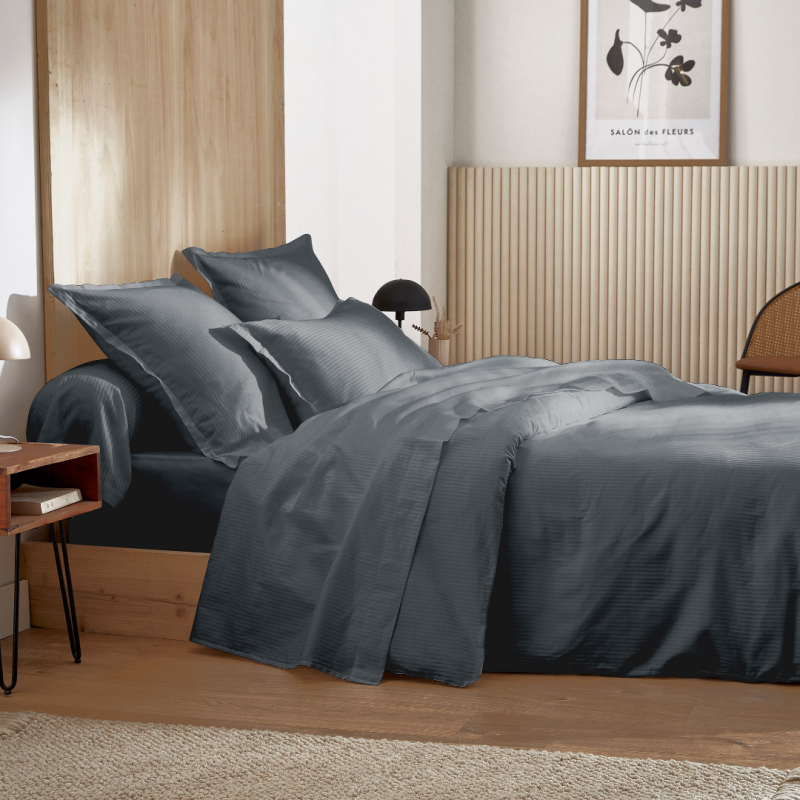 Housse de couette satin Tradilinge GRAND HÔTEL GRAPHITE
