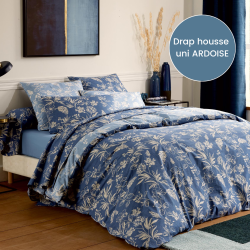 Drap housse percale Tradilinge uni ARDOISE (Eloïse Ardoise)