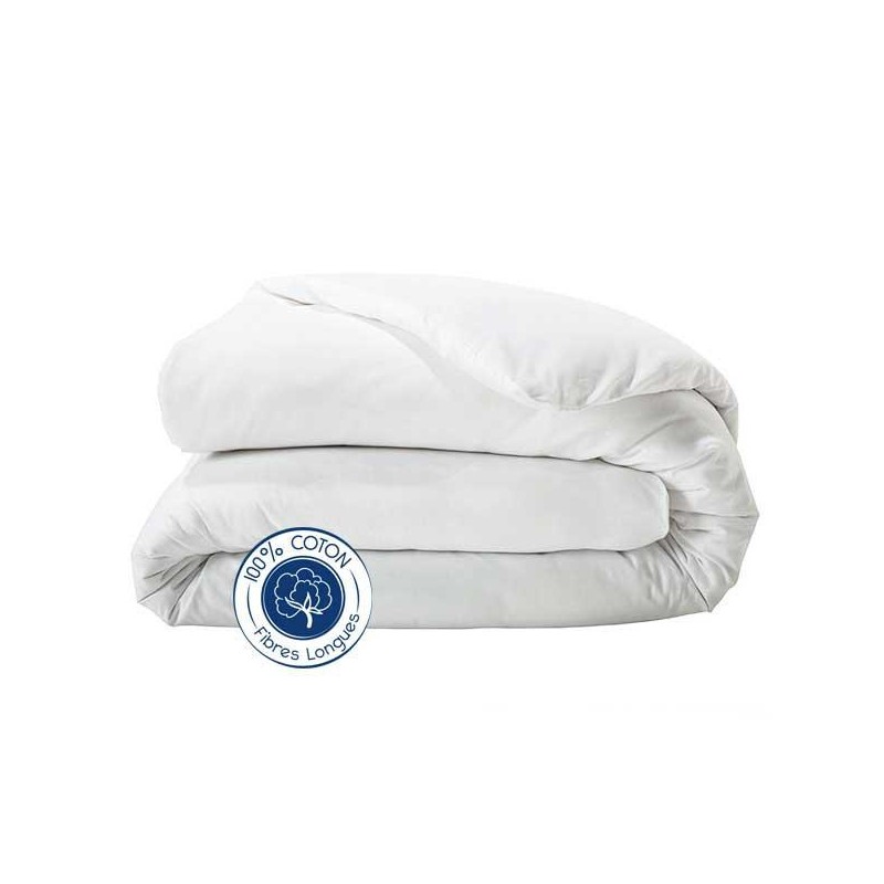 Housse de couette 100% coton Blanc