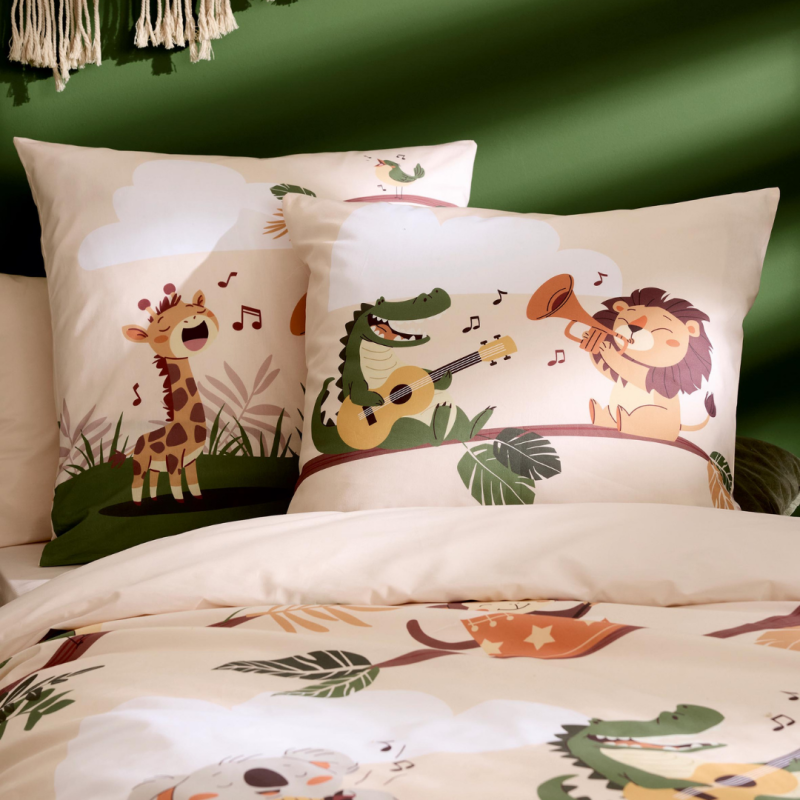 Taie percale Tradilinge JUNGLE BAND