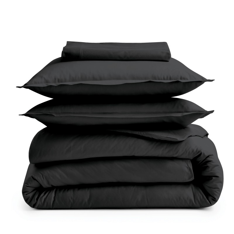 Drap plat 100% coton Tradilinge NOIR
