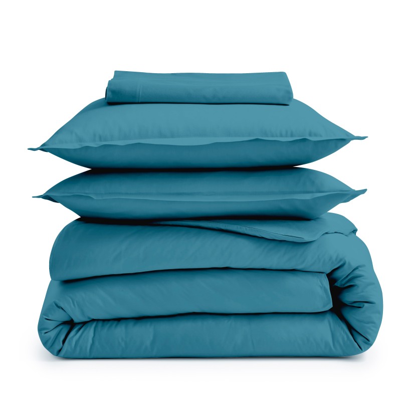 Taie 100% coton Tradilinge BLEU PAON