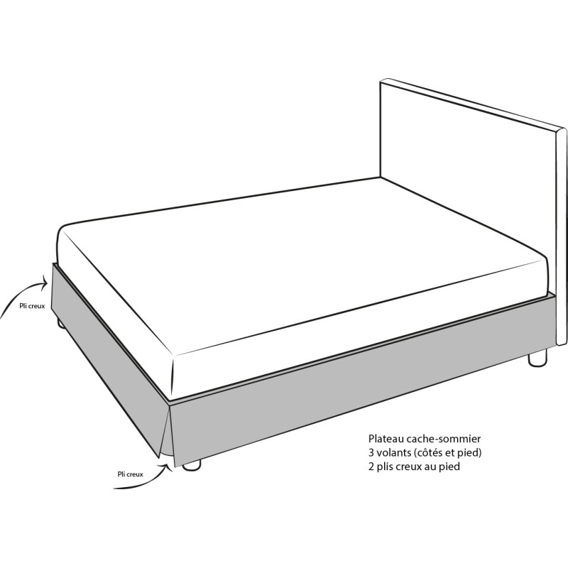 Plateau cache sommier 100% coton Tradilinge