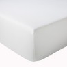 drap housse SUR MESURE - 90X215cm - bonnets 30cm - coton BLANC 57 fils/cm²