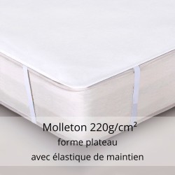 Protège matelas forme PLATEAU molleton 220g/m² - Tradilinge
