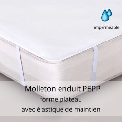 Protège matelas forme PLATEAU molleton enduit PEPP imperméable - Tradilinge