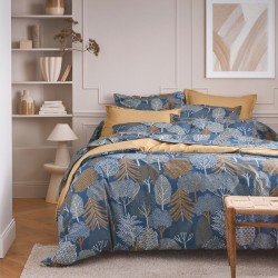 Housse de couette percale Tradilinge BROCÉLIANDE ENCRE