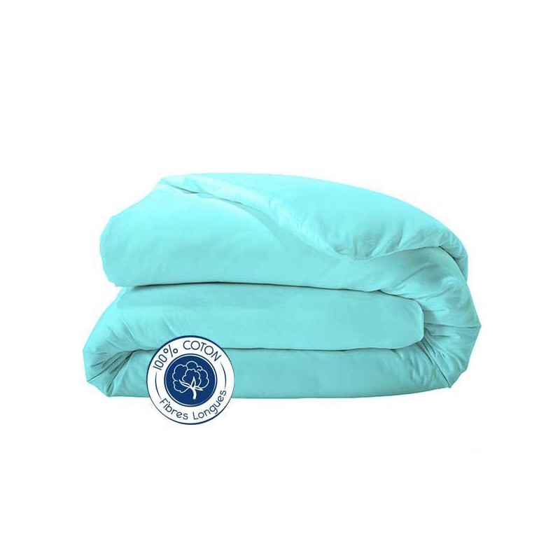 Housse de couette 100% coton Bleu Paon