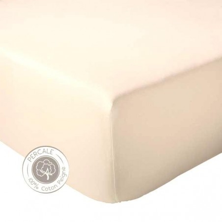 drap housse percale coquille 
