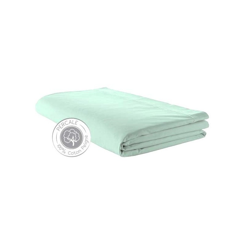 Drap plat Percale céladon