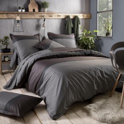 Housse de couette satin de coton Tradilinge ENZO NOIR