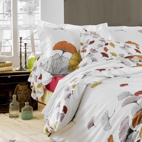 Taie percale Tradilinge GINKGO ROSE