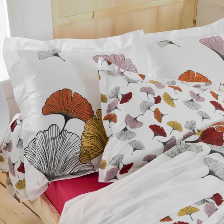 Taie percale Tradilinge GINKGO ROSE