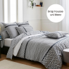 Drap housse uni percale Blanc, Riviera Réglisse Drap housse uni percale Blanc, Riviera Réglisse