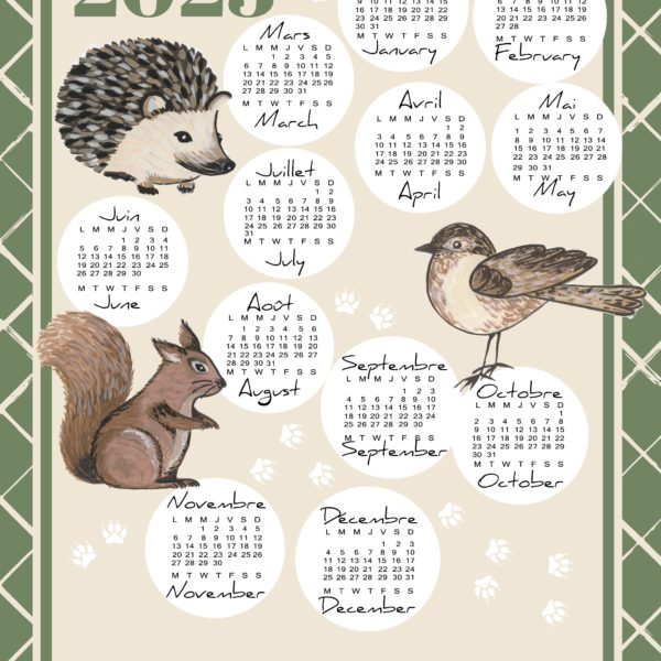 Calendrier Du Jardinier 2023 Kitchen Towels Made In France - Tradilinge